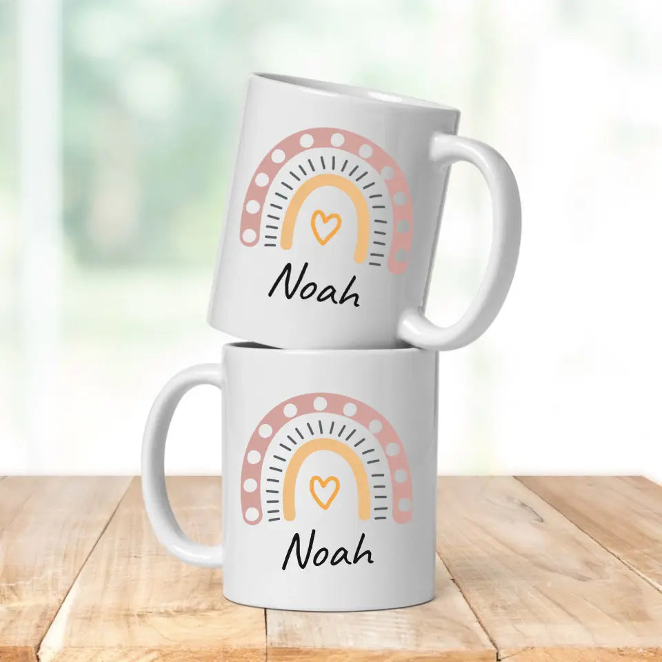 Tasse "Regenbogen & Name"