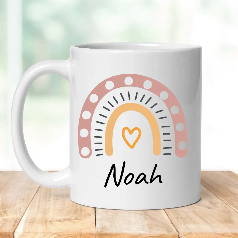 Tasse "Regenbogen & Name"