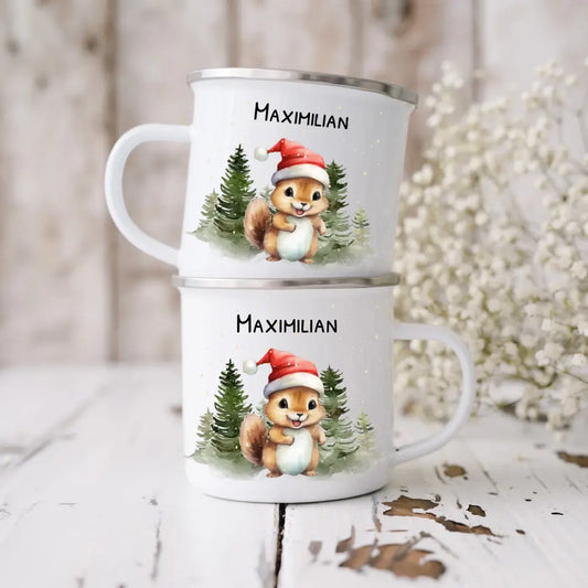 Weihnachtstasse "Tiere" personalisiert