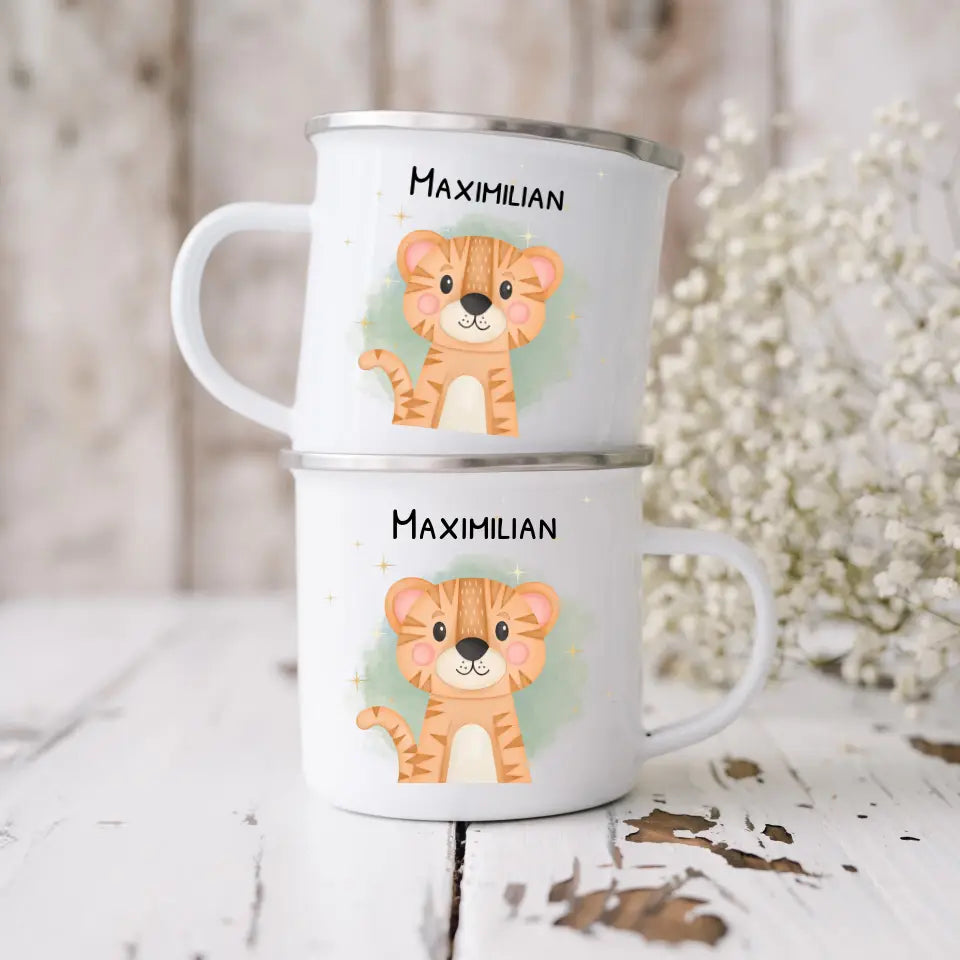 Kindertasse "Tiere" personalisiert