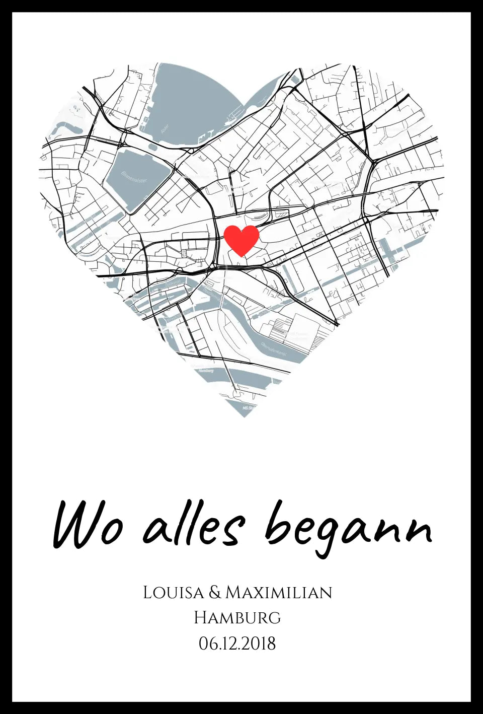 Poster "Wo alles begann" (Vintage) personalisiert