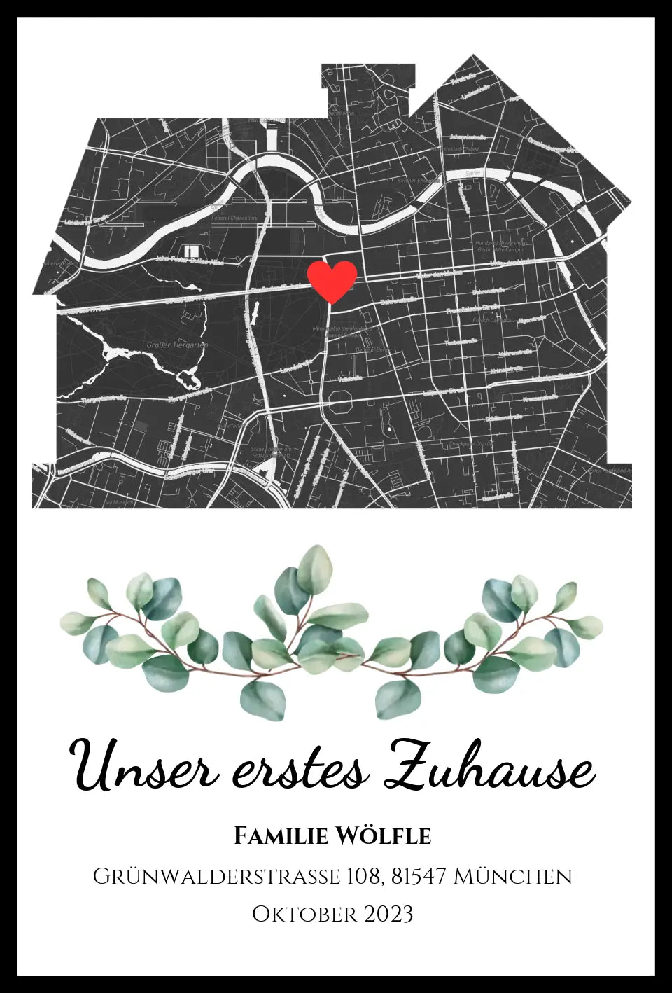 Poster "Unser erstes zu Hause" personalisiert