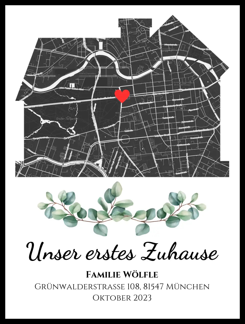 Poster "Unser erstes zu Hause" personalisiert