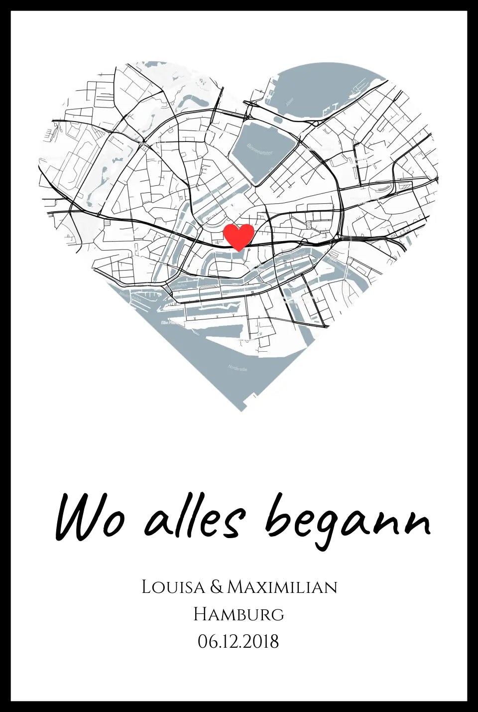 Poster "Wo alles begann" (Vintage) personalisiert