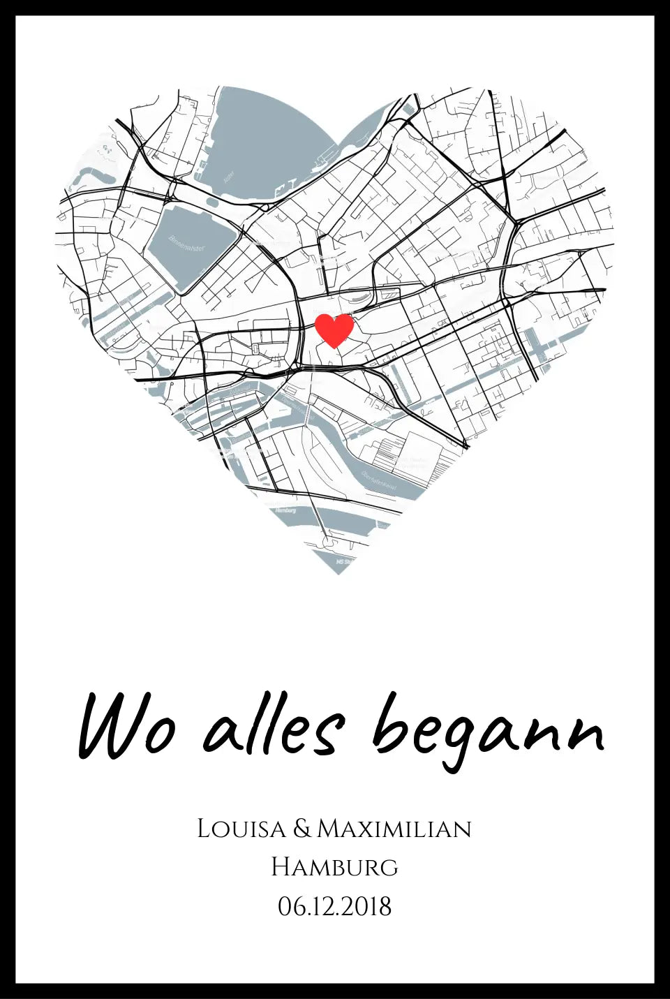 Poster "Wo alles begann" (Vintage) personalisiert