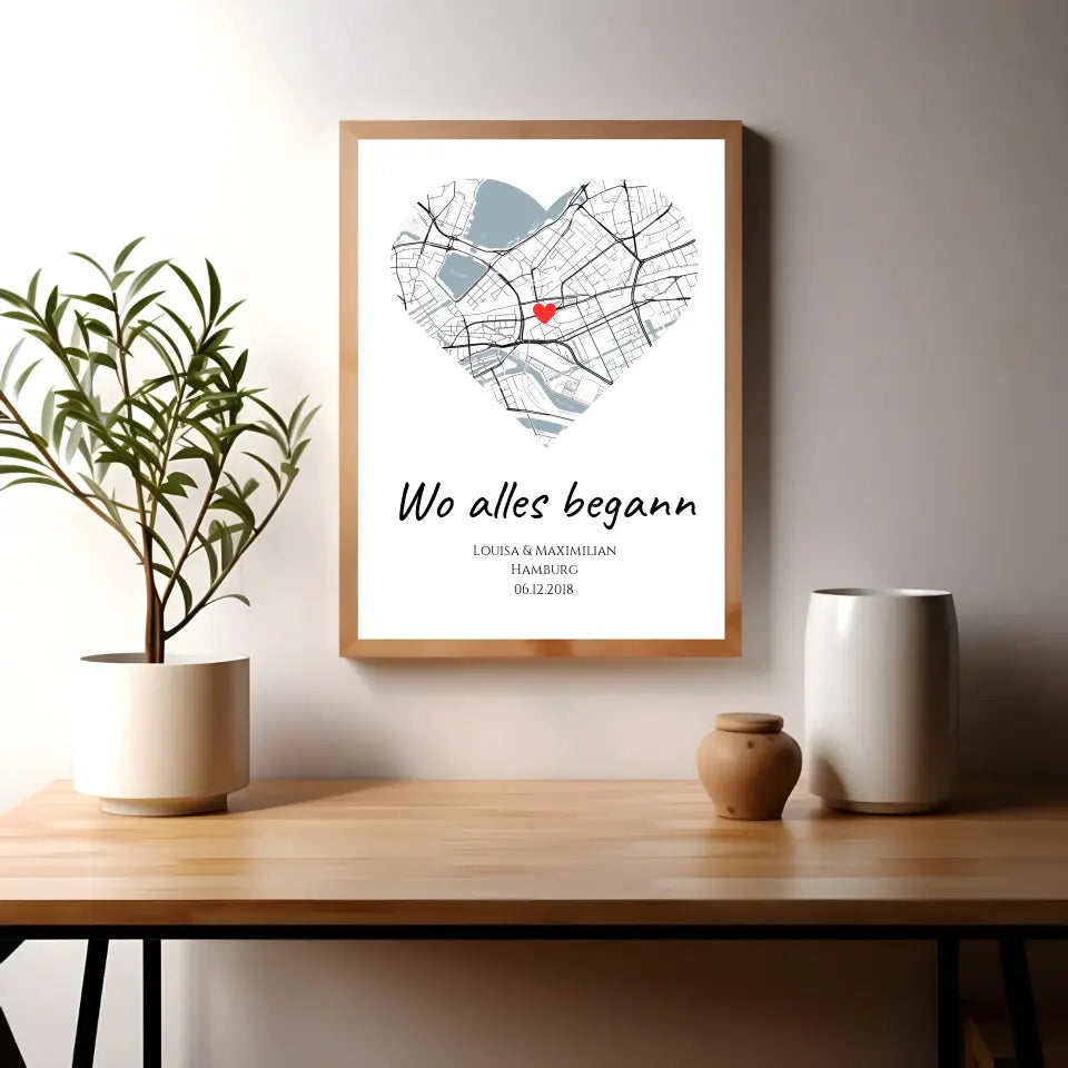 Poster "Wo alles begann" (Vintage) personalisiert