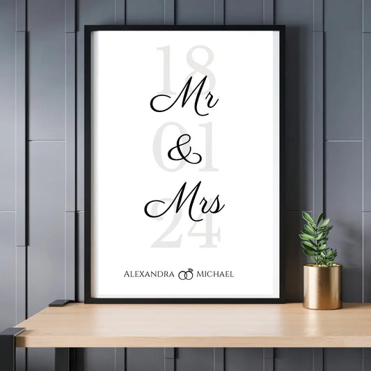 Poster "Mr & Mrs" personalisiert