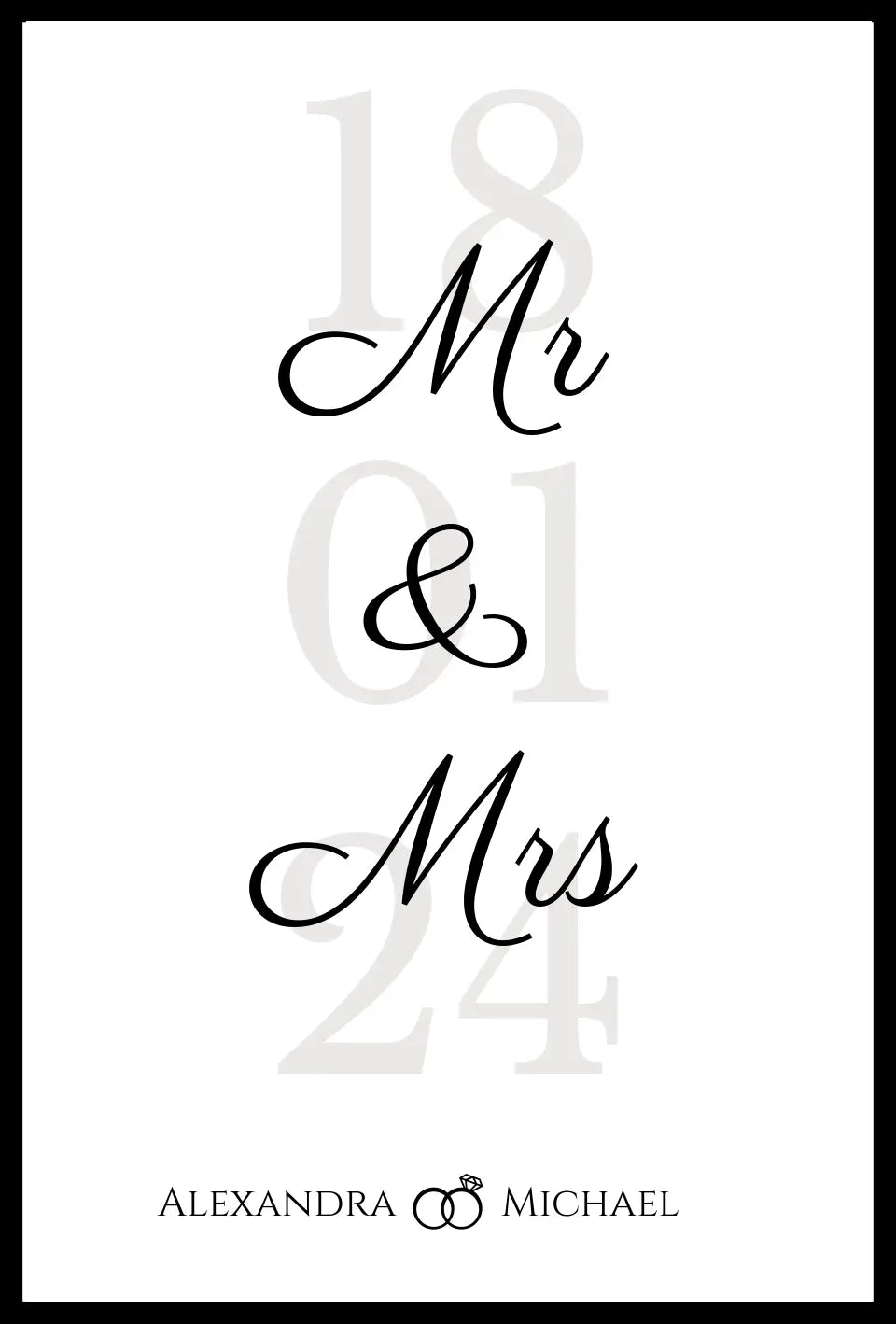 Poster "Mr & Mrs" personalisiert