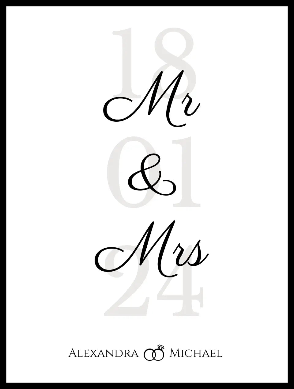 Poster "Mr & Mrs" personalisiert