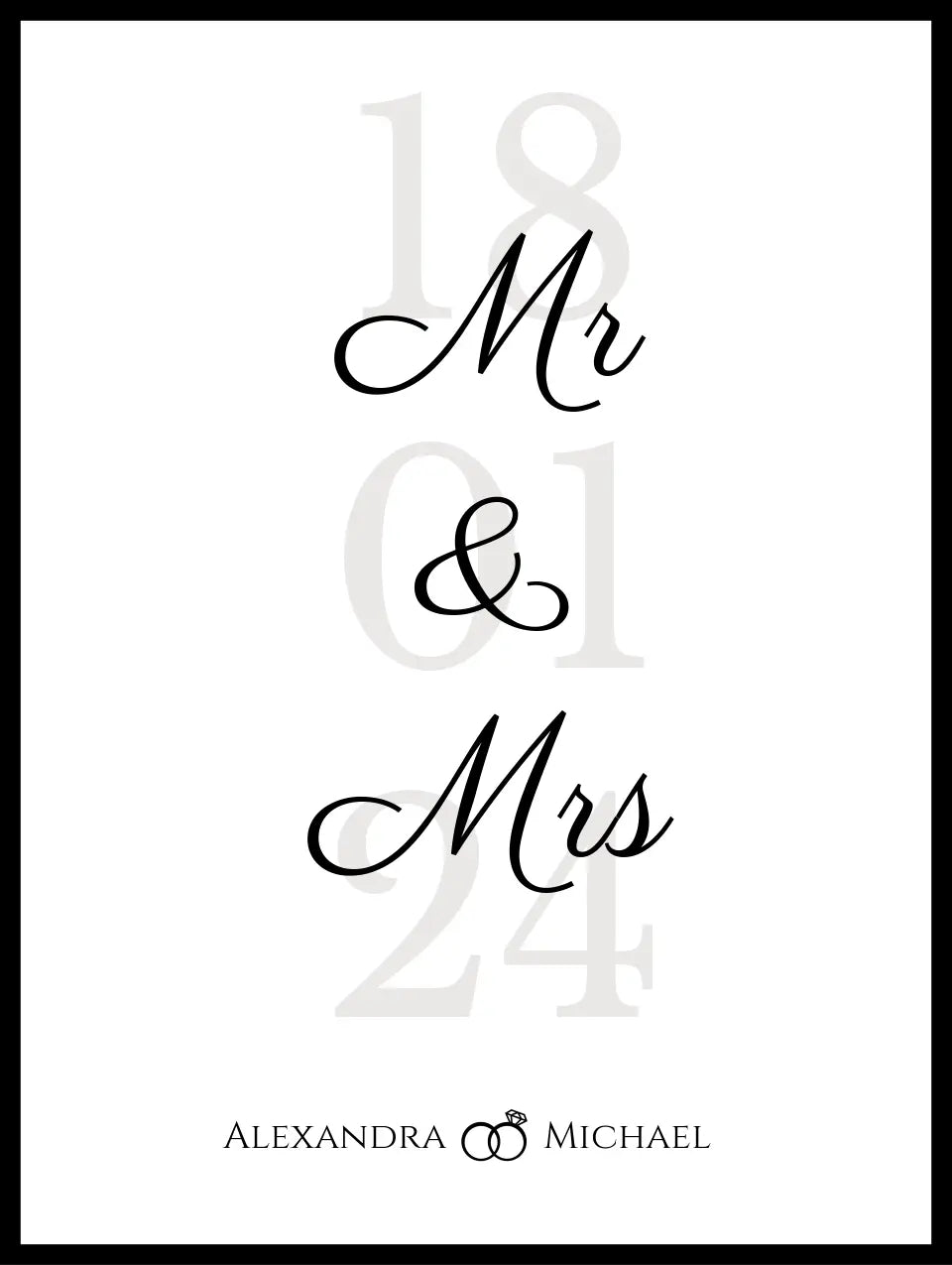 Poster "Mr & Mrs" personalisiert