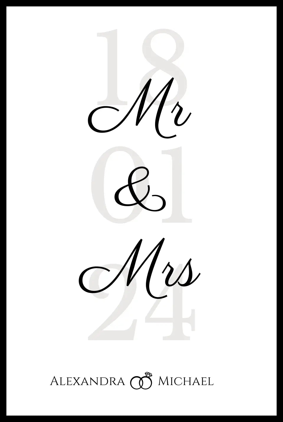 Poster "Mr & Mrs" personalisiert