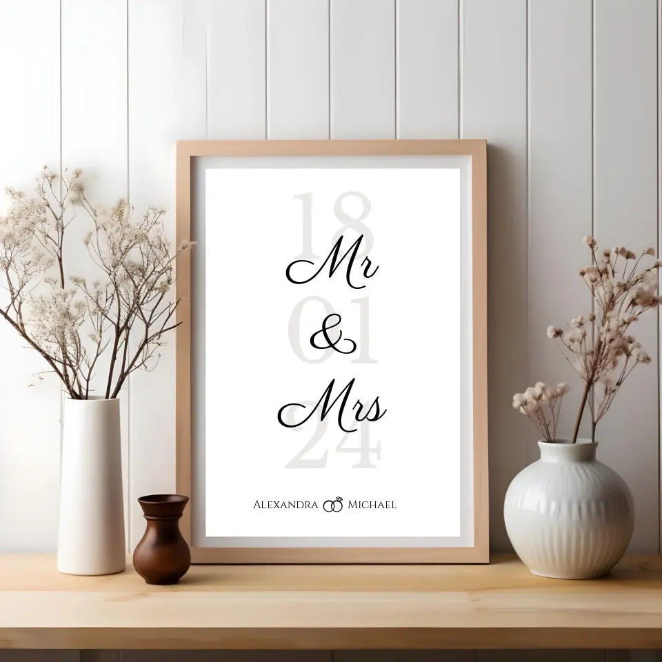 Poster "Mr & Mrs" personalisiert