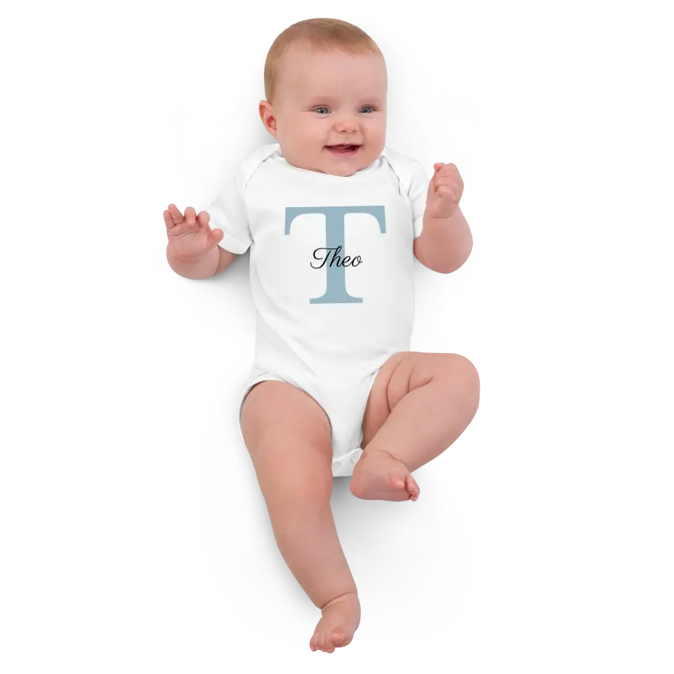 Babybody "Buchstabe & Name" personalisiert (Bio-Baumwolle)