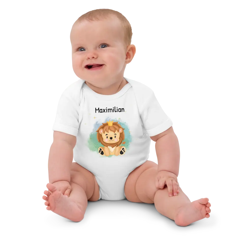 Babybody "Wildtiere" personalisiert (Bio-Baumwolle)