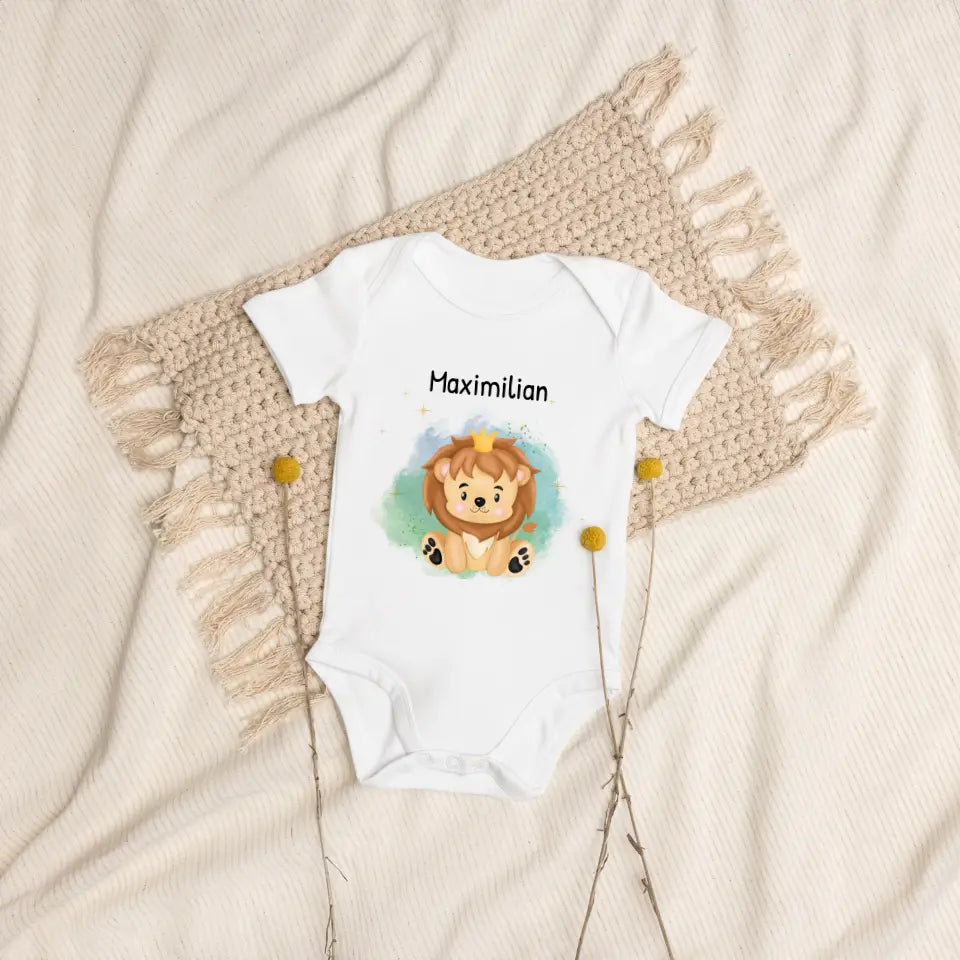 Babybody "Wildtiere" personalisiert (Bio-Baumwolle)