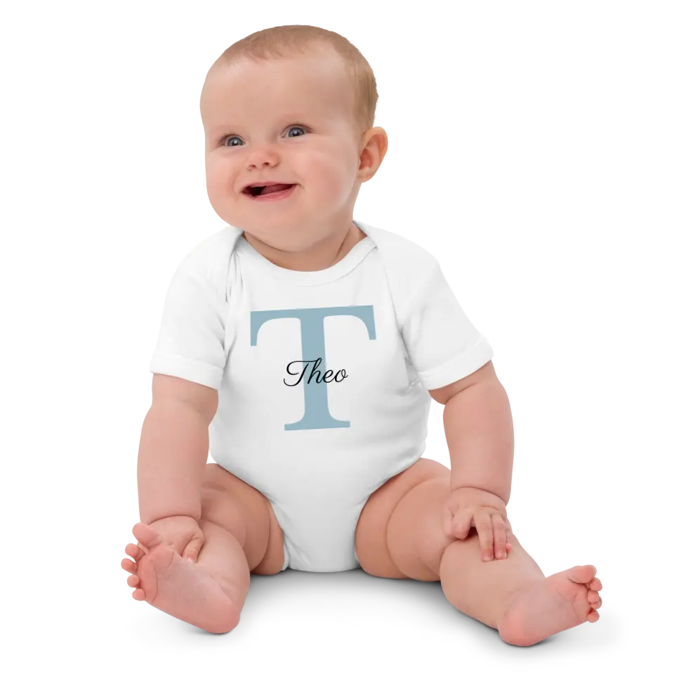 Babybody "Buchstabe & Name" personalisiert (Bio-Baumwolle)