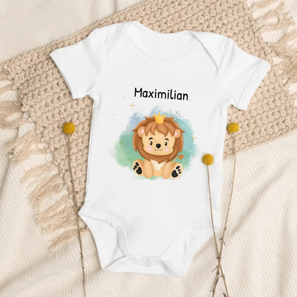 Babybody "Wildtiere" personalisiert (Bio-Baumwolle)