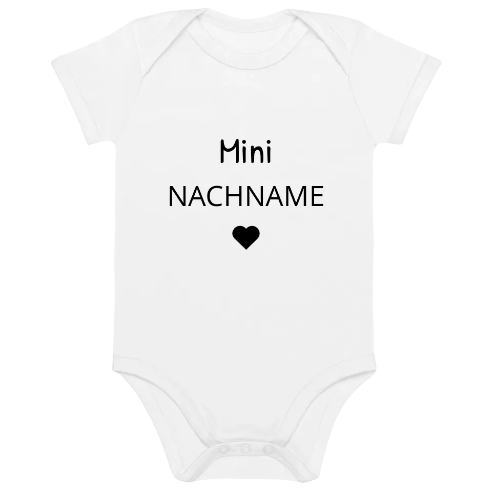 Babybody "Mini + Nachname" personalisiert (Bio-Baumwolle)