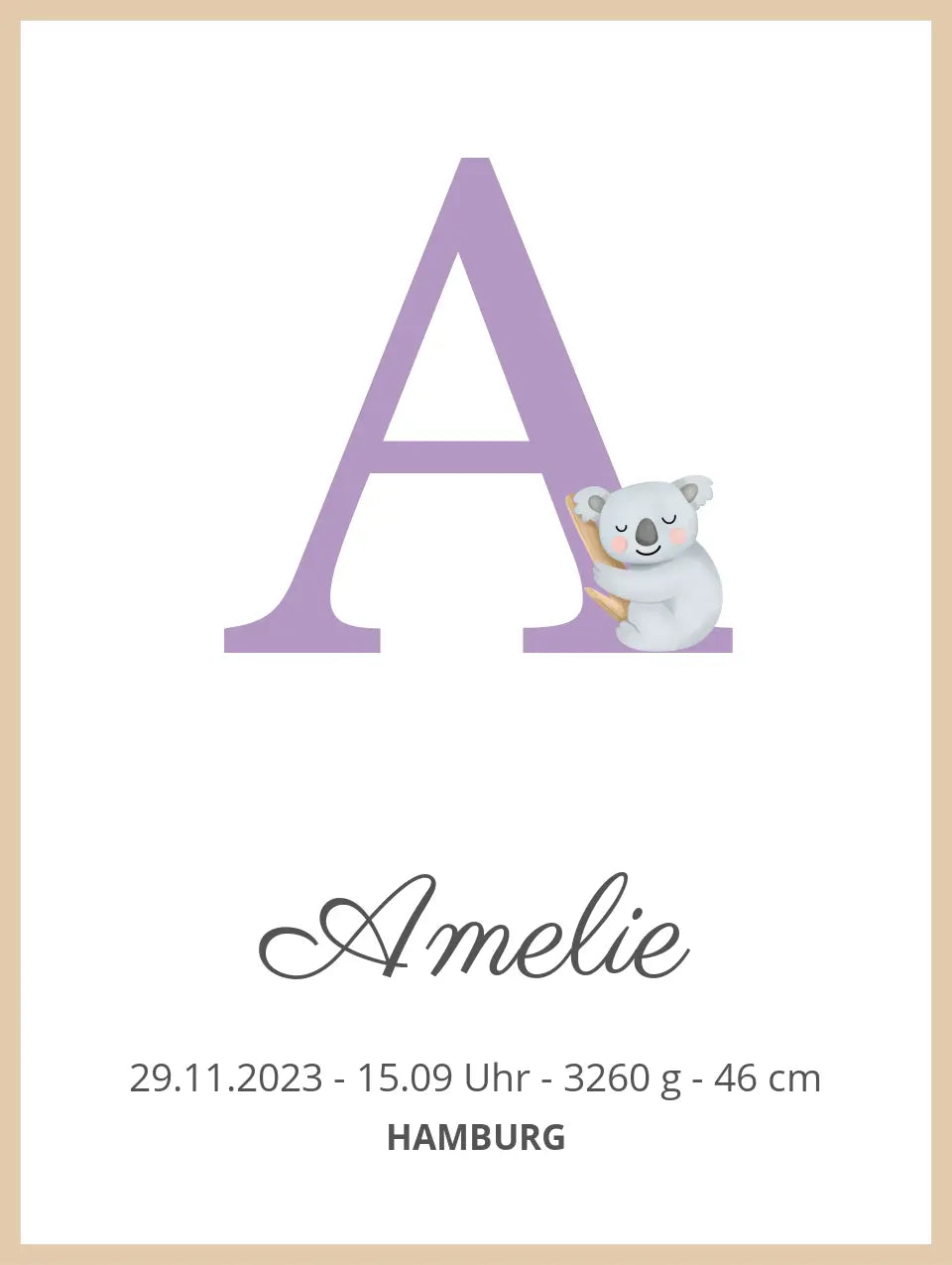 Poster "Kindername & Tierchen" personalisiert