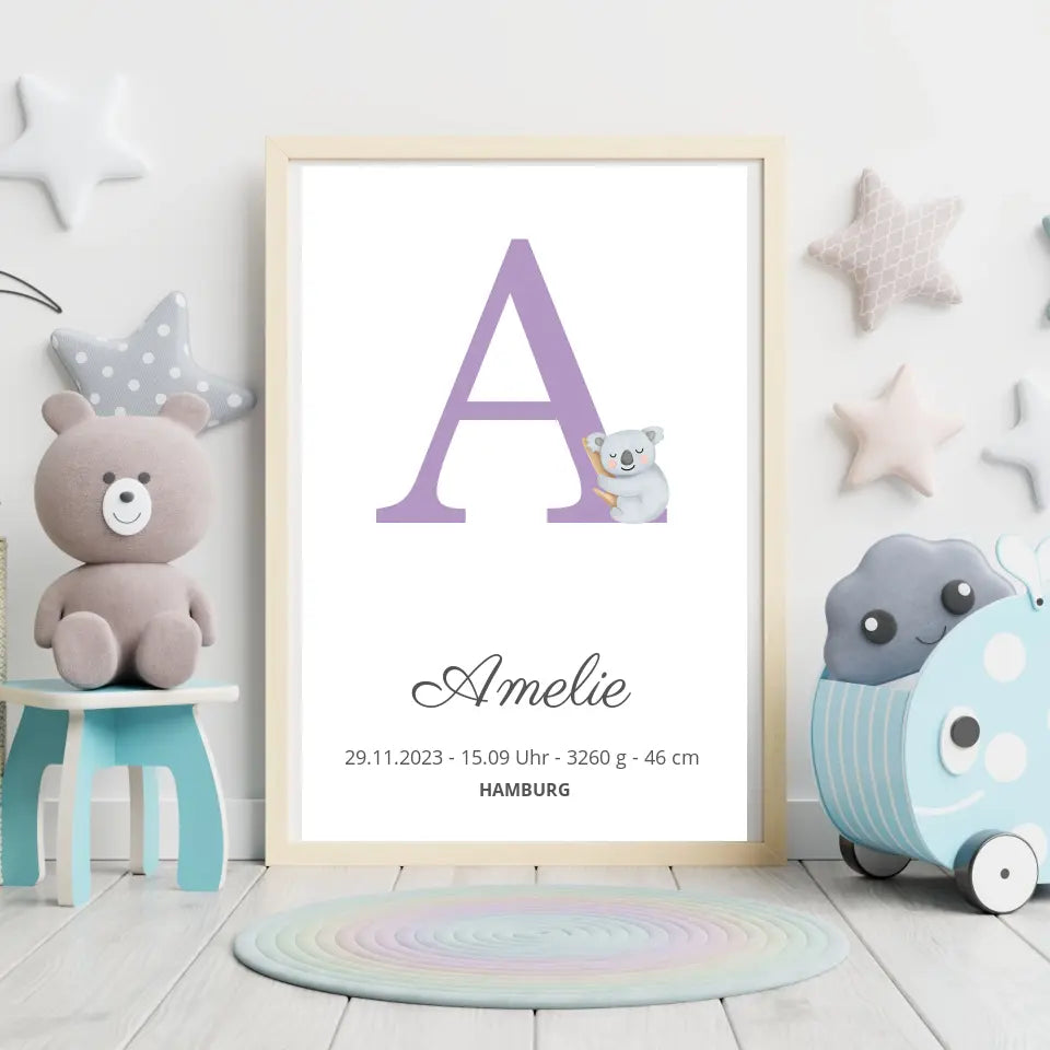 Poster "Kindername & Tierchen" personalisiert