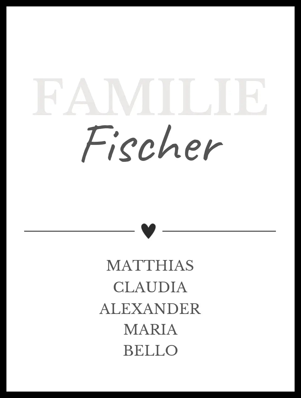 Poster "Familie" personalisiert