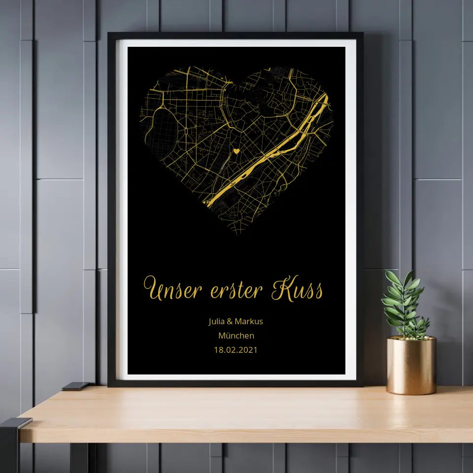 Poster "Unser erster Kuss" personalisiert