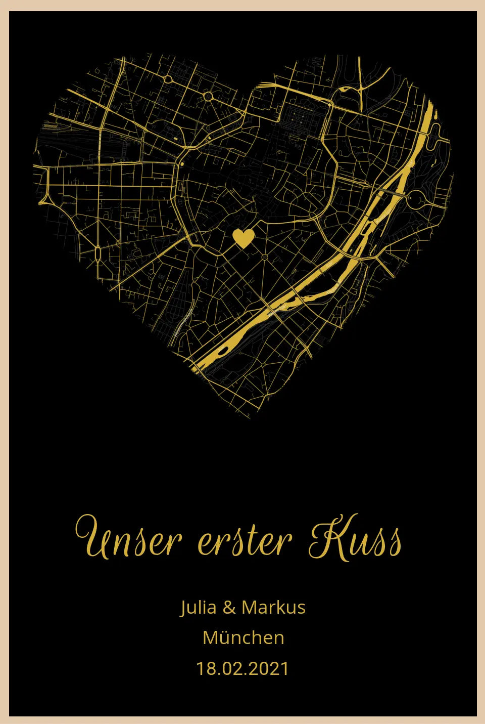 Poster "Unser erster Kuss" personalisiert