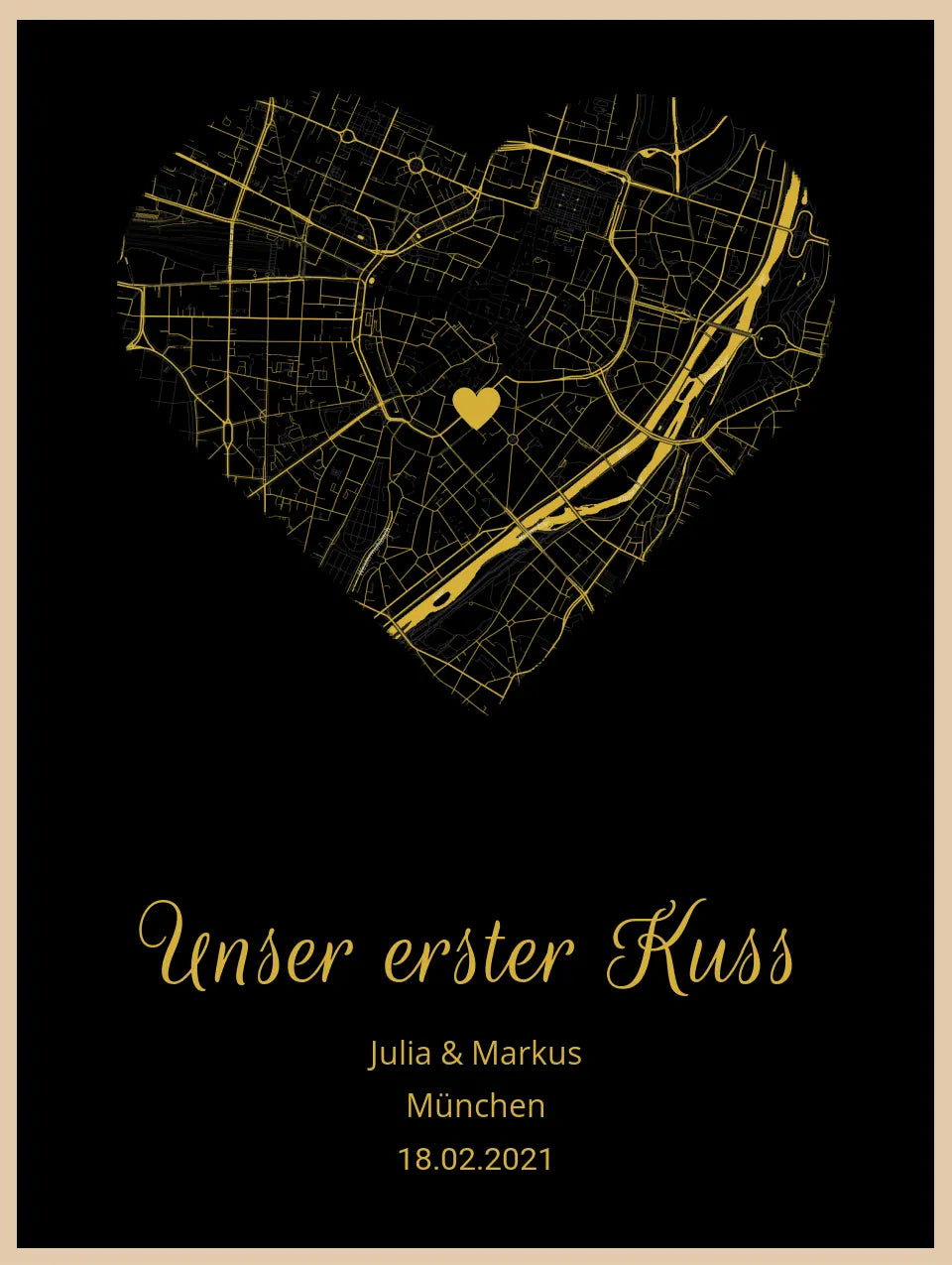 Poster "Unser erster Kuss" personalisiert