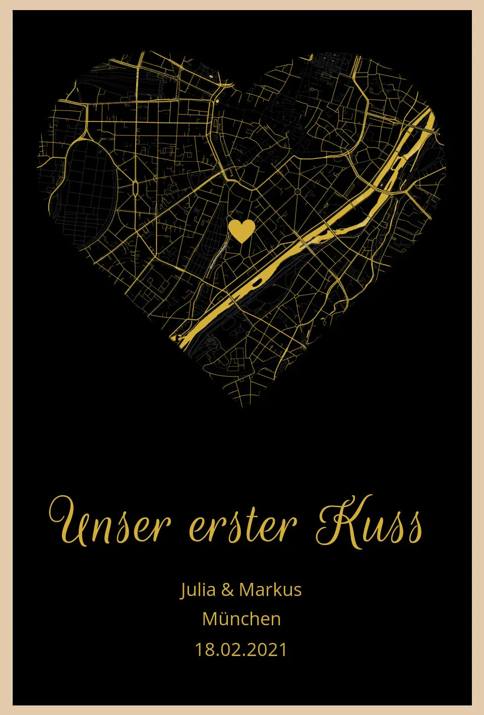 Poster "Unser erster Kuss" personalisiert