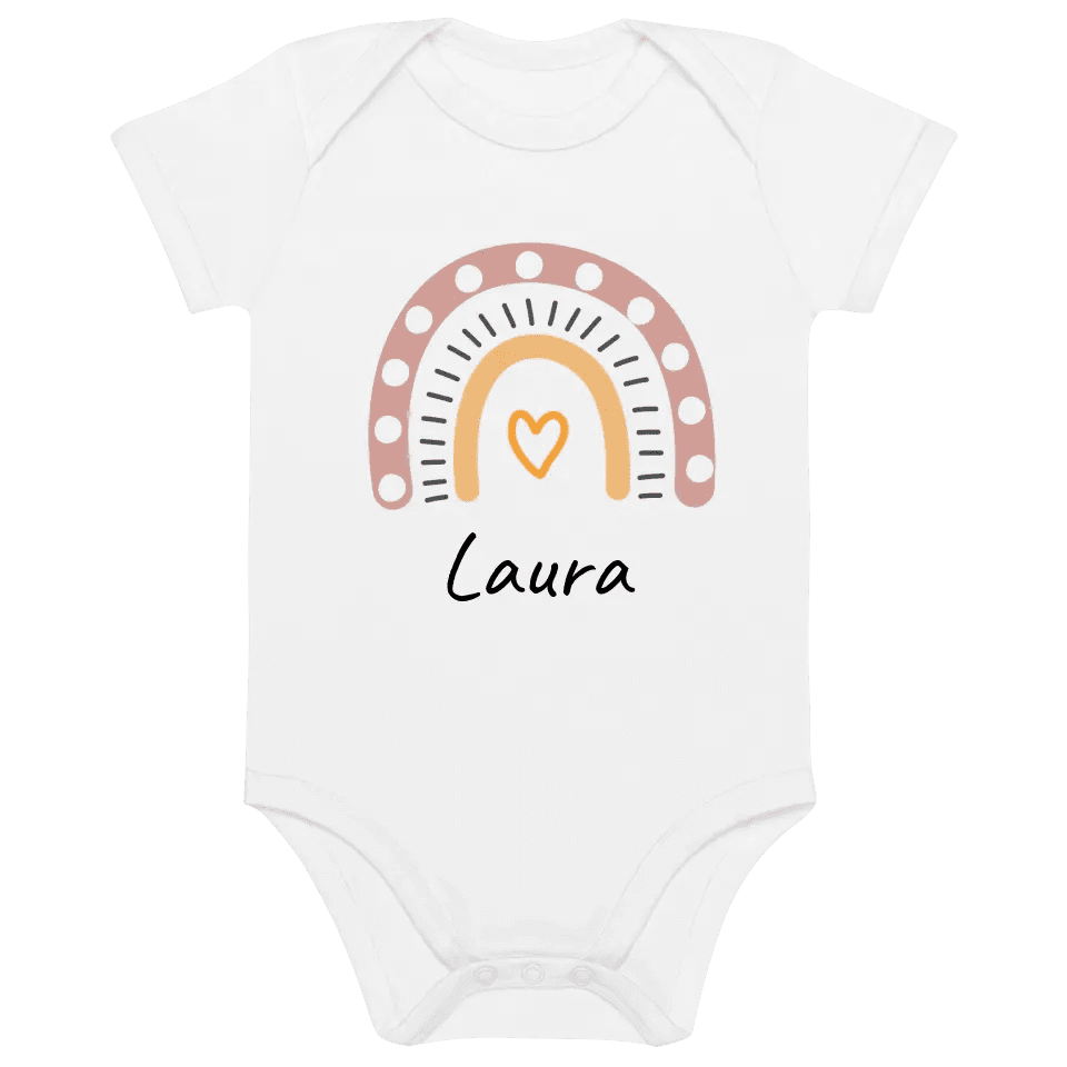 Babybody "Boho-Regenbogen" personalisiert