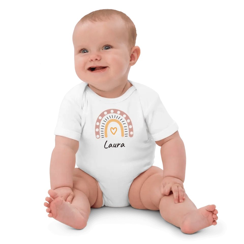 Babybody "Boho-Regenbogen" personalisiert