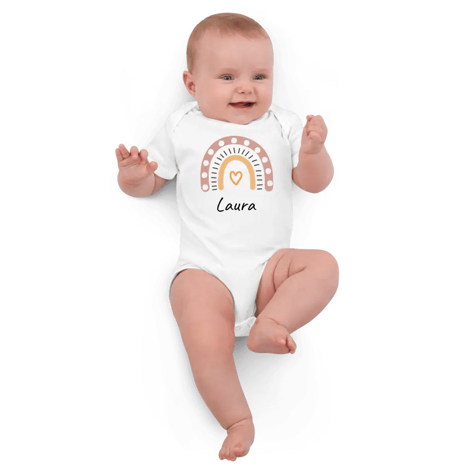 Babybody "Boho-Regenbogen" personalisiert