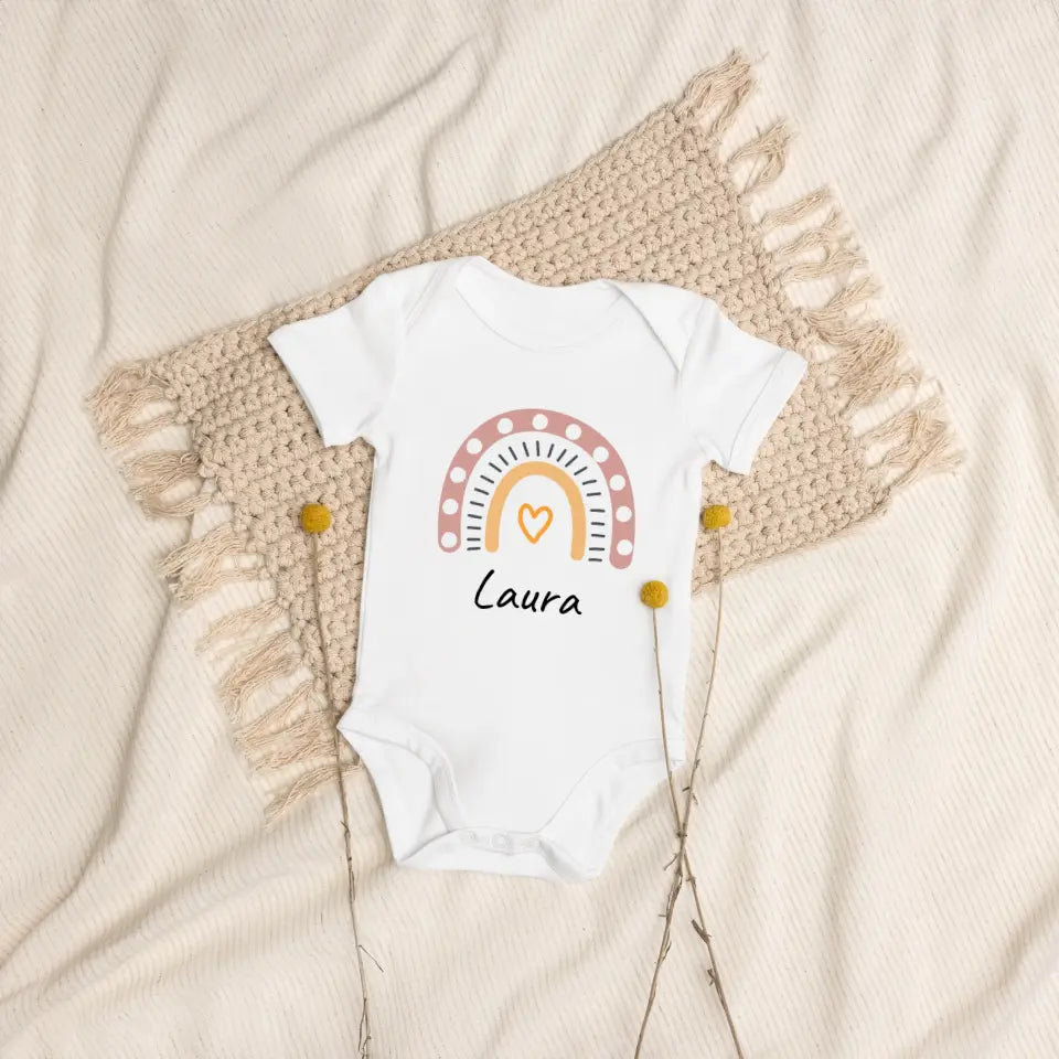 Babybody "Boho-Regenbogen" personalisiert