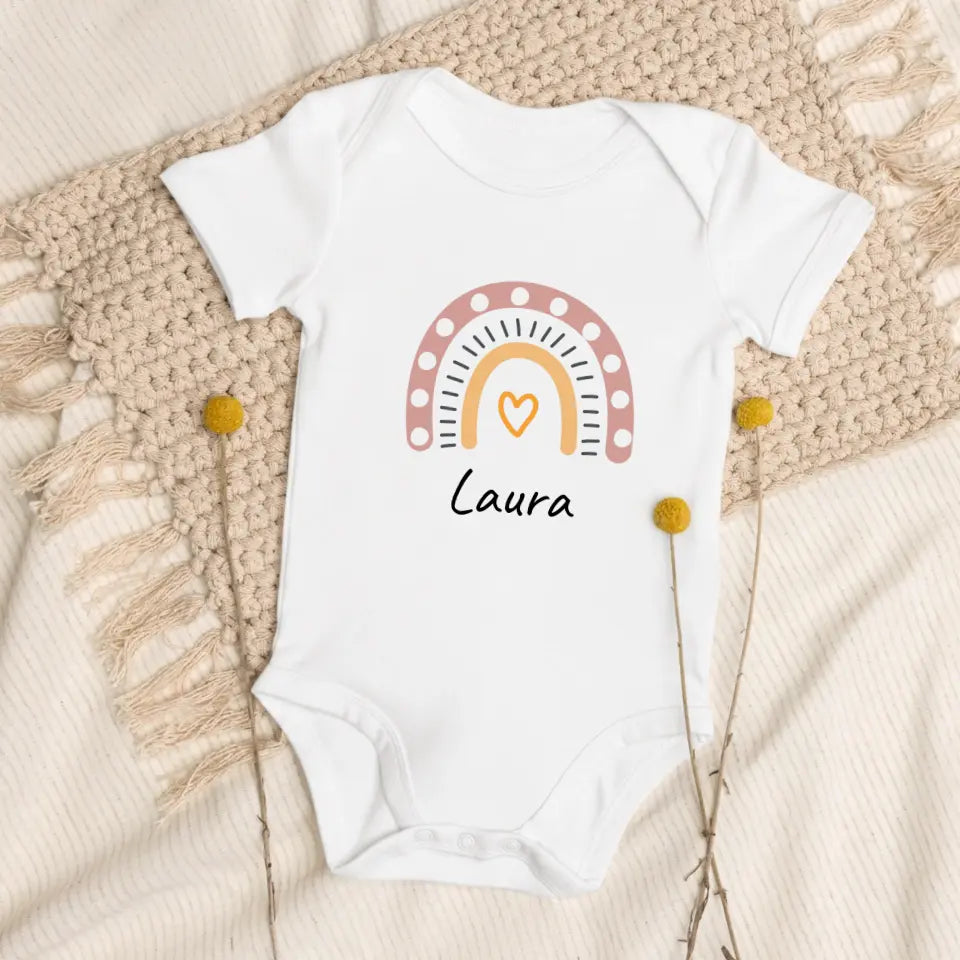 Babybody "Boho-Regenbogen" personalisiert