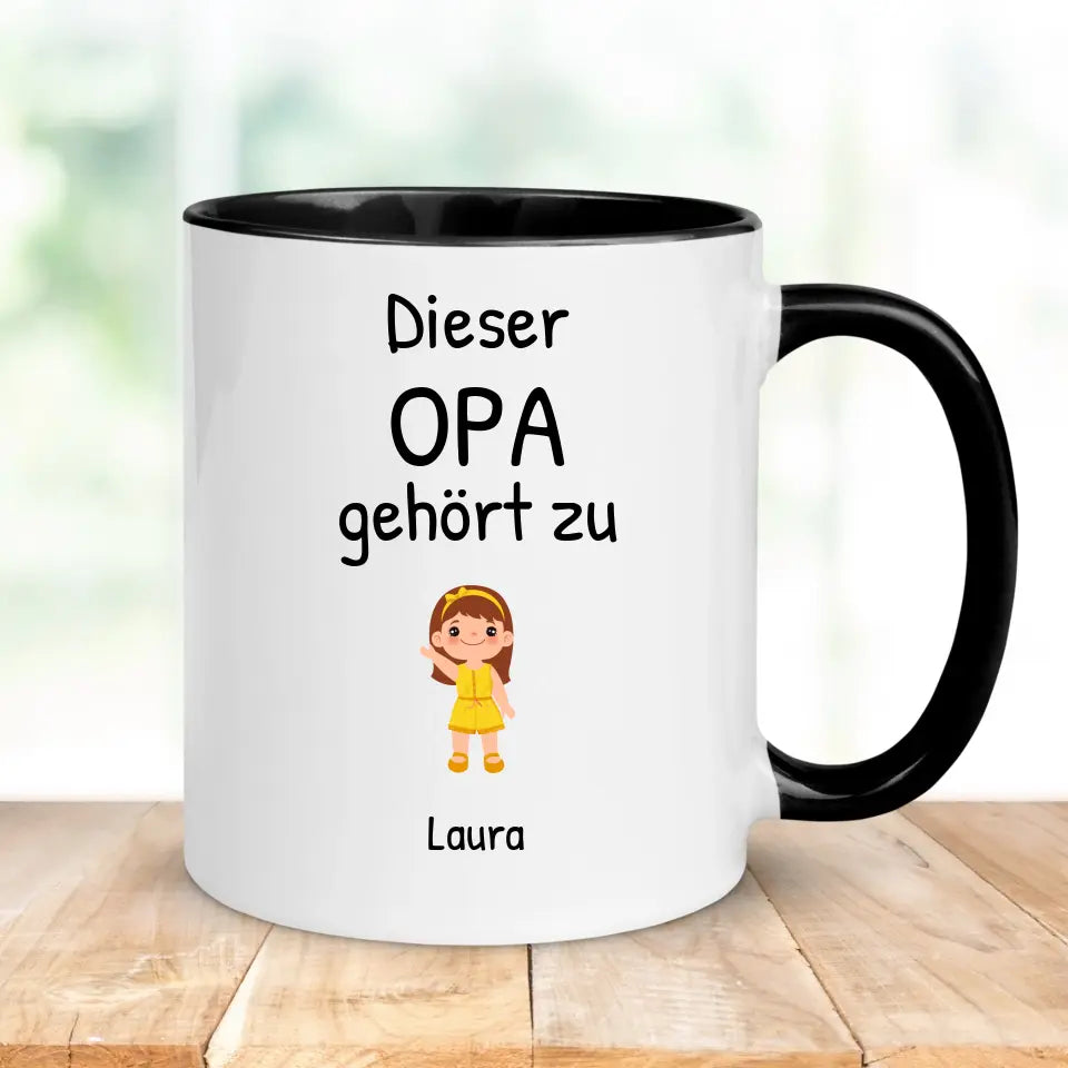 Tasse "Dieser Opa gehört zu" personalisiert