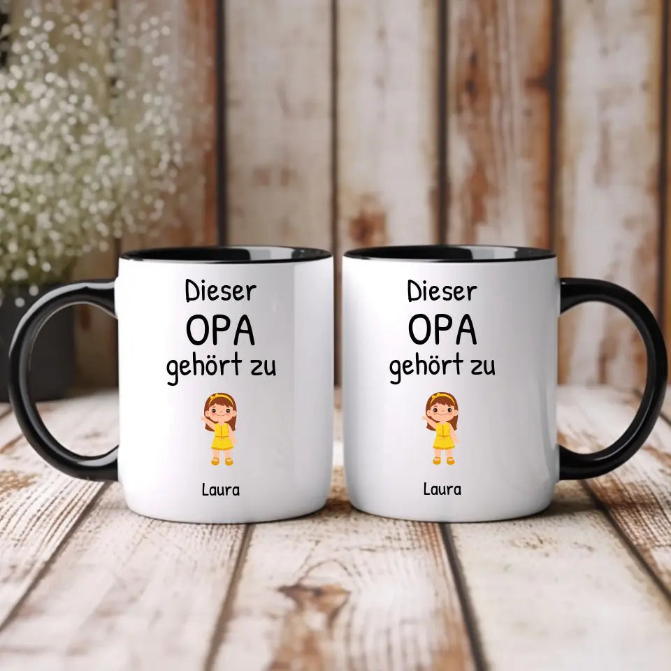 Tasse "Dieser Opa gehört zu" personalisiert