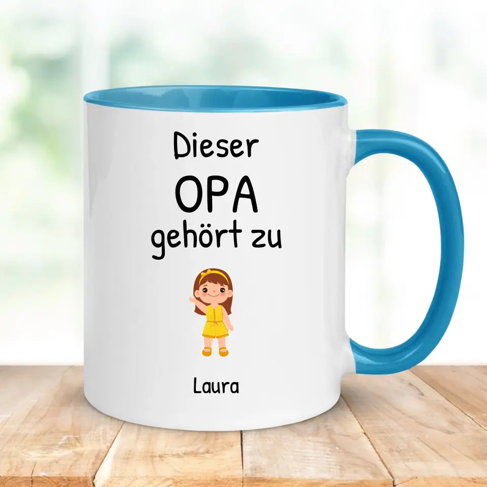 Tasse "Dieser Opa gehört zu" personalisiert