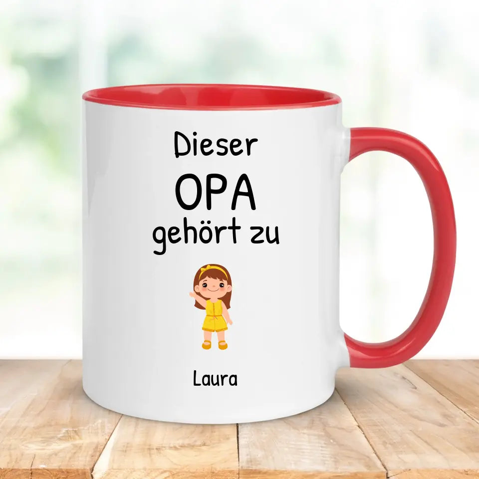 Tasse "Dieser Opa gehört zu" personalisiert