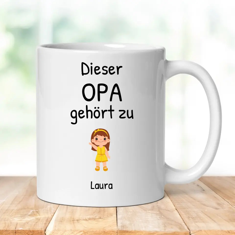 Tasse "Dieser Opa gehört zu" personalisiert