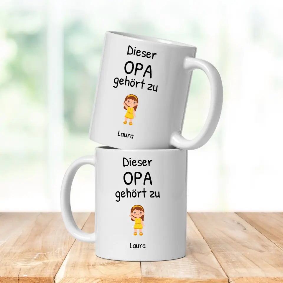 Tasse "Dieser Opa gehört zu" personalisiert