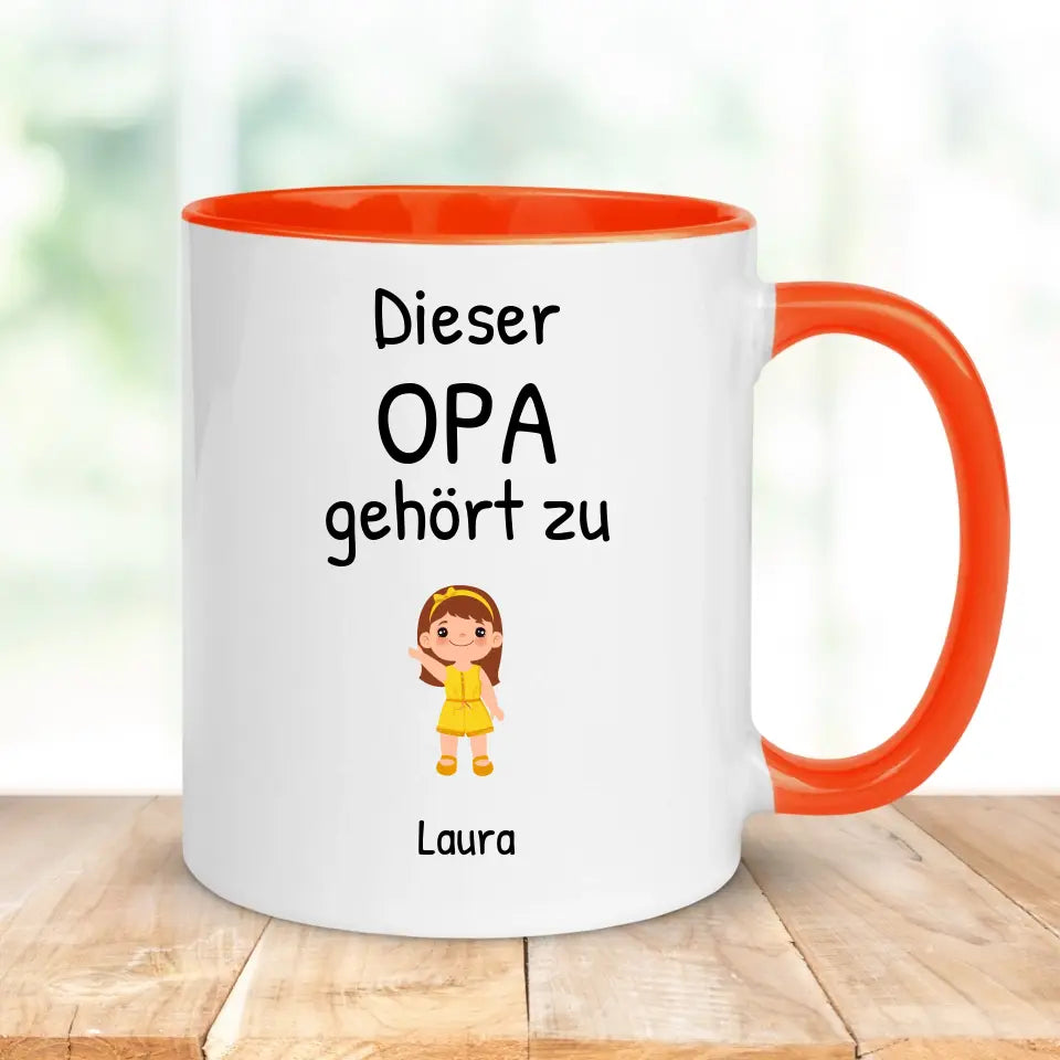 Tasse "Dieser Opa gehört zu" personalisiert