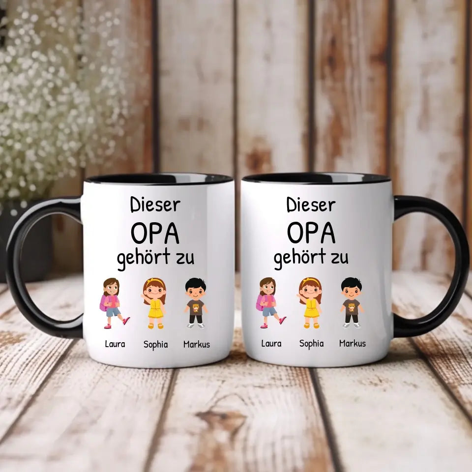 Tasse "Dieser Opa gehört zu" personalisiert