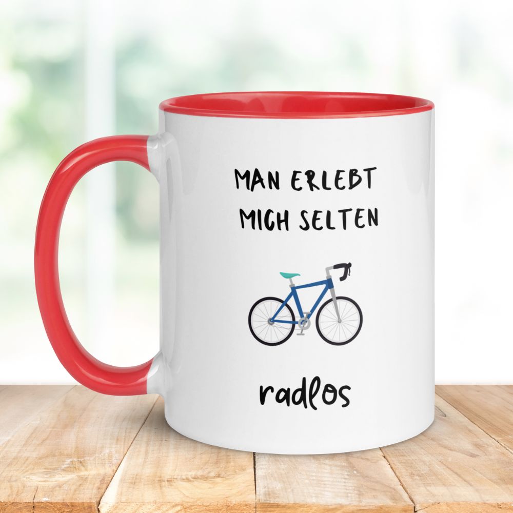 Tasse "Man erlebt mich selten radlos"