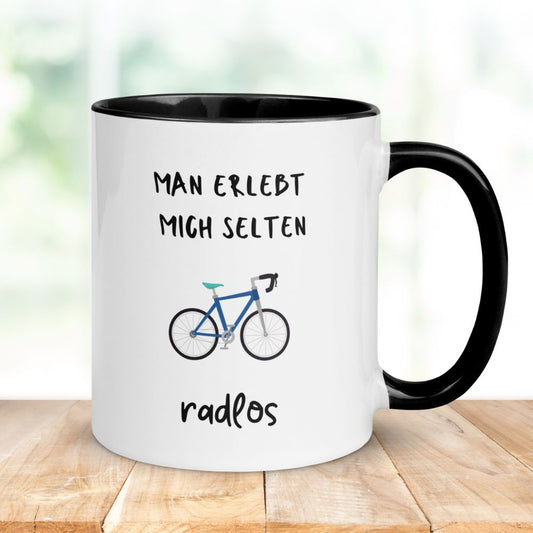 Tasse "Man erlebt mich selten radlos"